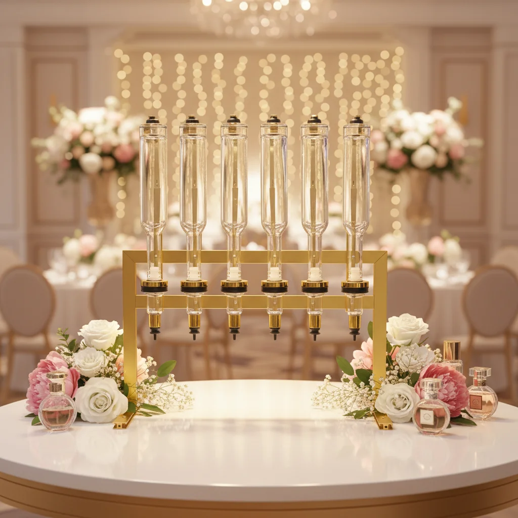 New Hot Selling Perfume Dispenser Bar Glass Bottle Set For Wedding Party/New Store/bar Opening Celebration Perfume Display