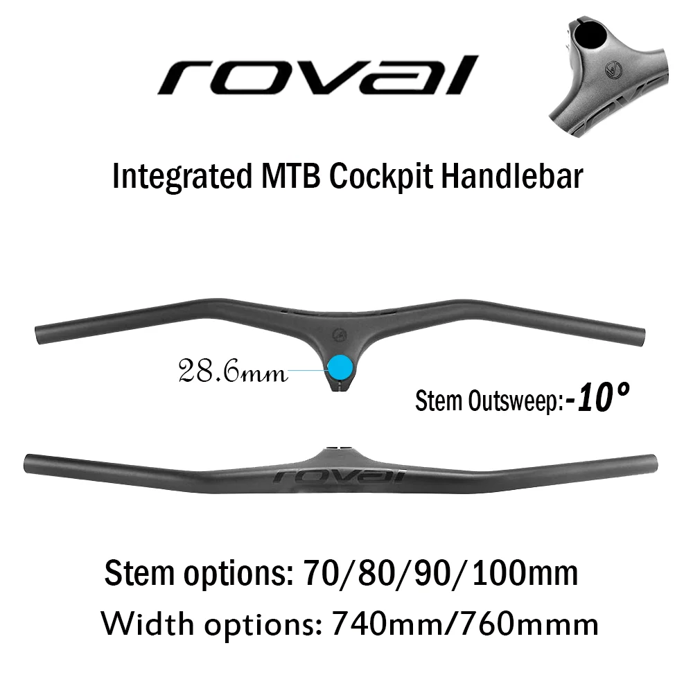 

Premium MTB -10 degree BALCK LOGO T1000 Carbon Integrated Handlebar 28.6mm Stem70/80/90/100mm Bicycle Premium Bicycle Parts