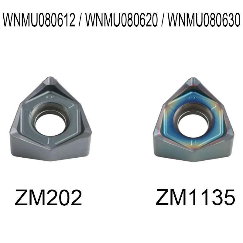 10PCS WNMU080612 WNMU080620 WNMU080630 CNC Carbide Inserts fast feed Milling Inserts Indexable Cutting Milling Tool