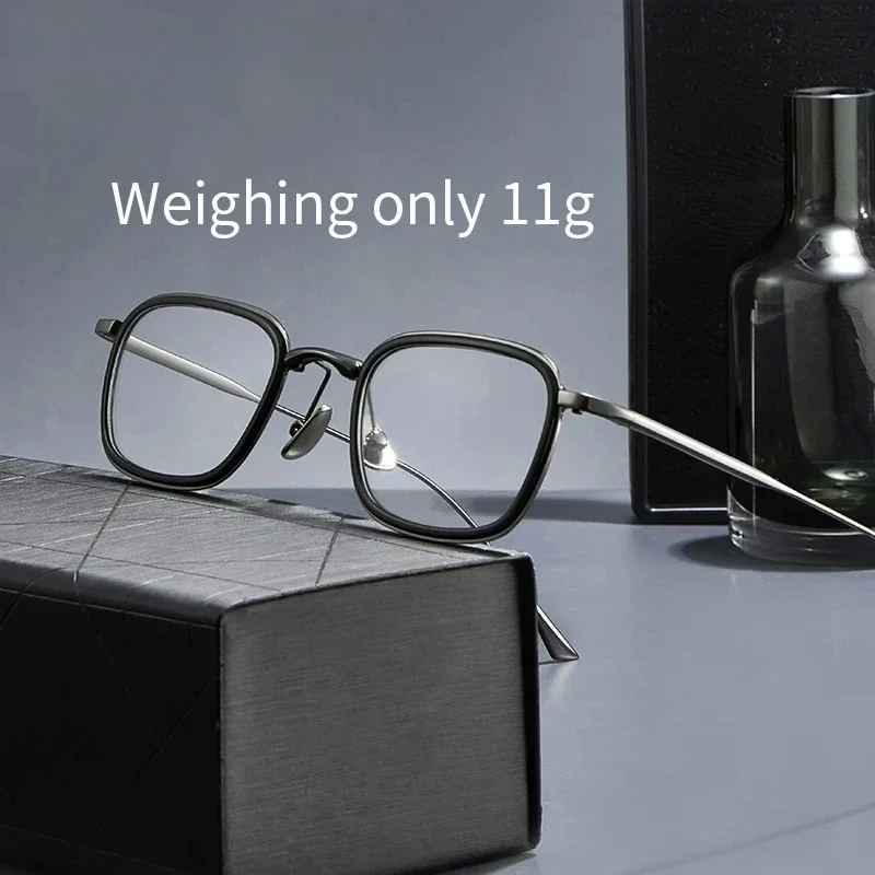 

OLLYMURS Retro Ultralight Pure Titanium Prescription Eyeglasses Frames For Men Women Trendy Classic Retro Optical Glasses