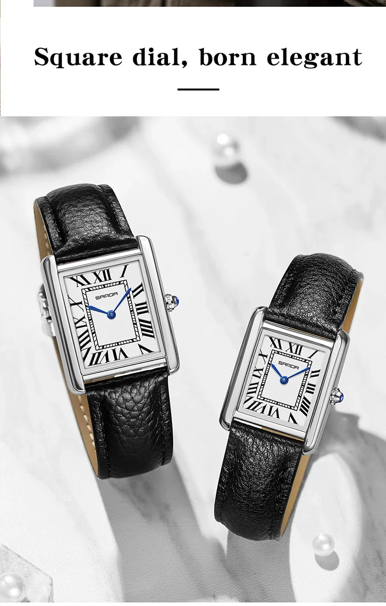 SANDA زوجين تانك الساعات ارتداء مقاومة حزام من الجلد الفاخرة ساحة الهاتفي 30 متر مقاوم للماء الرياضة عادية النساء الرجال ساعات كوارتز