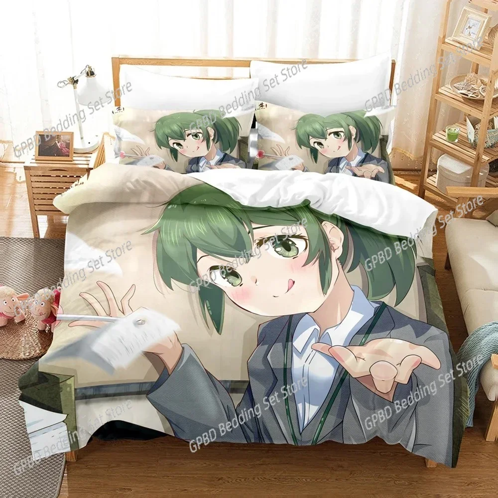 Anime My Senpai Is Annoying 3D Bedding Set Duvet Cover Pillowcases Single Twin Full Queen King Size Home Decor Quilt Boys Gift