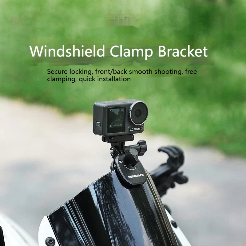 

Clip bracket sunnylife metal Motorcycle windshield for Insta360 X5/X4/X3/GO3/3S DJI Action 5PRO 4 3/Gopro sports camera