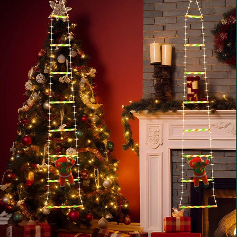 1/3M Santa Claus Climbing Ladder String Lights USB 8 Modes LED Lamp Christmas Decoration For Garden Cristmas Tree New Year Gift