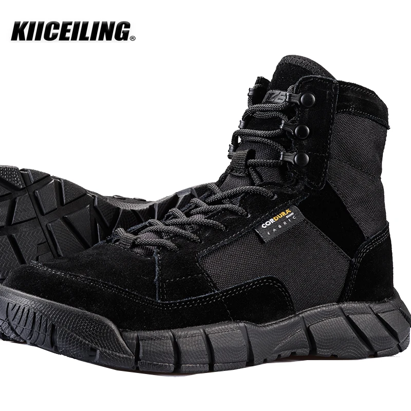 KIICEILING 208D, Cow Leather, Mens Boots, Combat Desert Tactical Boots, Safety Shoes, Motorcycle Boots, Boots Men, Shoes for Men