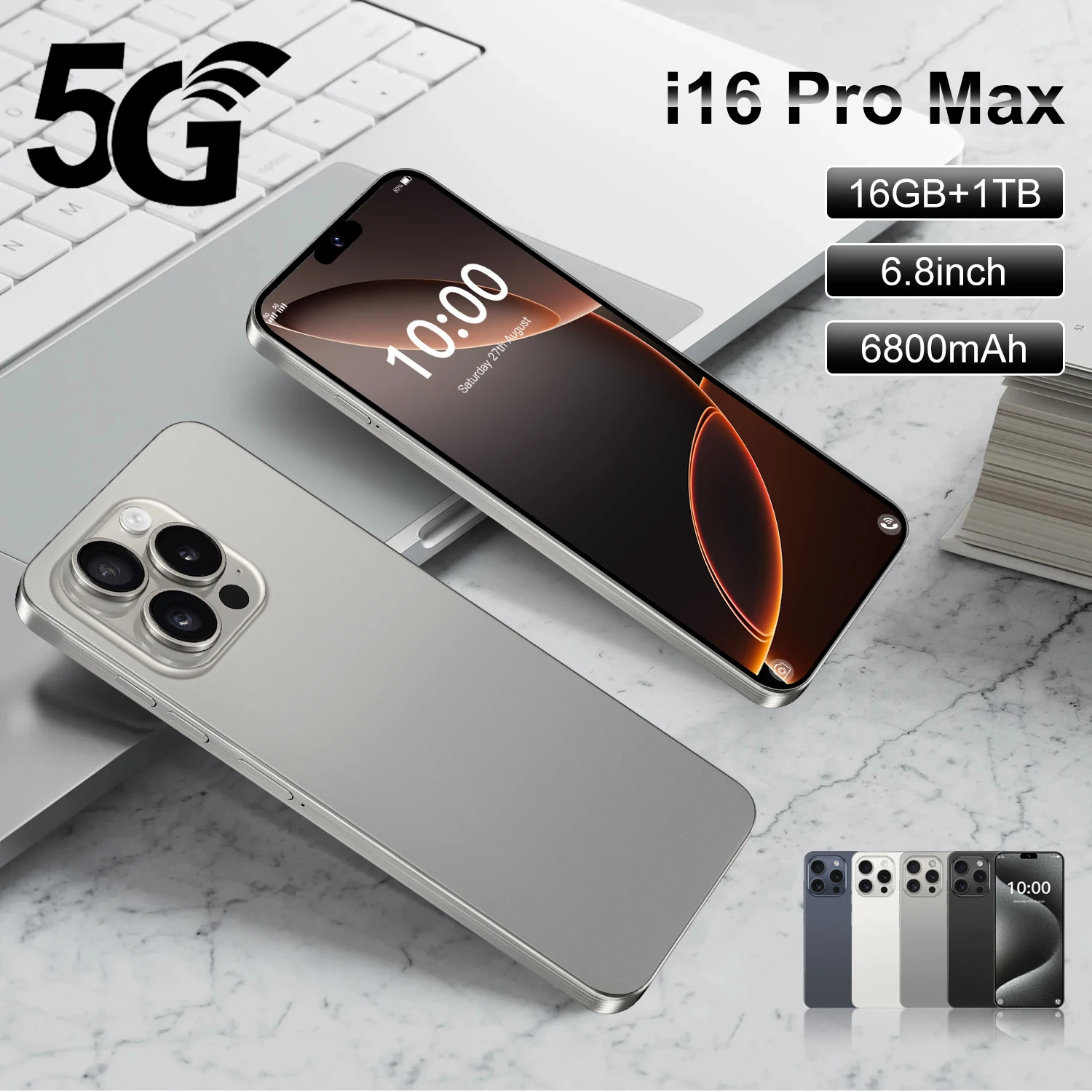 Original i para teléfono 16 Pro Max teléfono móvil teléfono inteligente Telefone i16 función android 5g teléfono inteligente para juegos