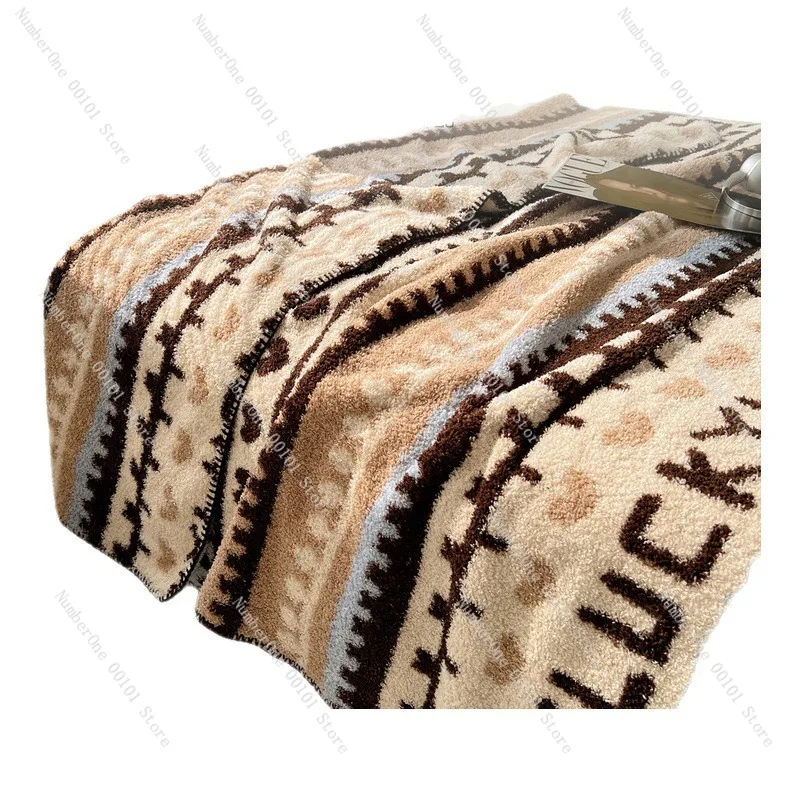 2026 Winter A Grade Half Velvet Blanket Office Nap Throw Warm Sofa Cover Shawl Air Conditioner Quilt Soft Bed Blanket Plush Cozy