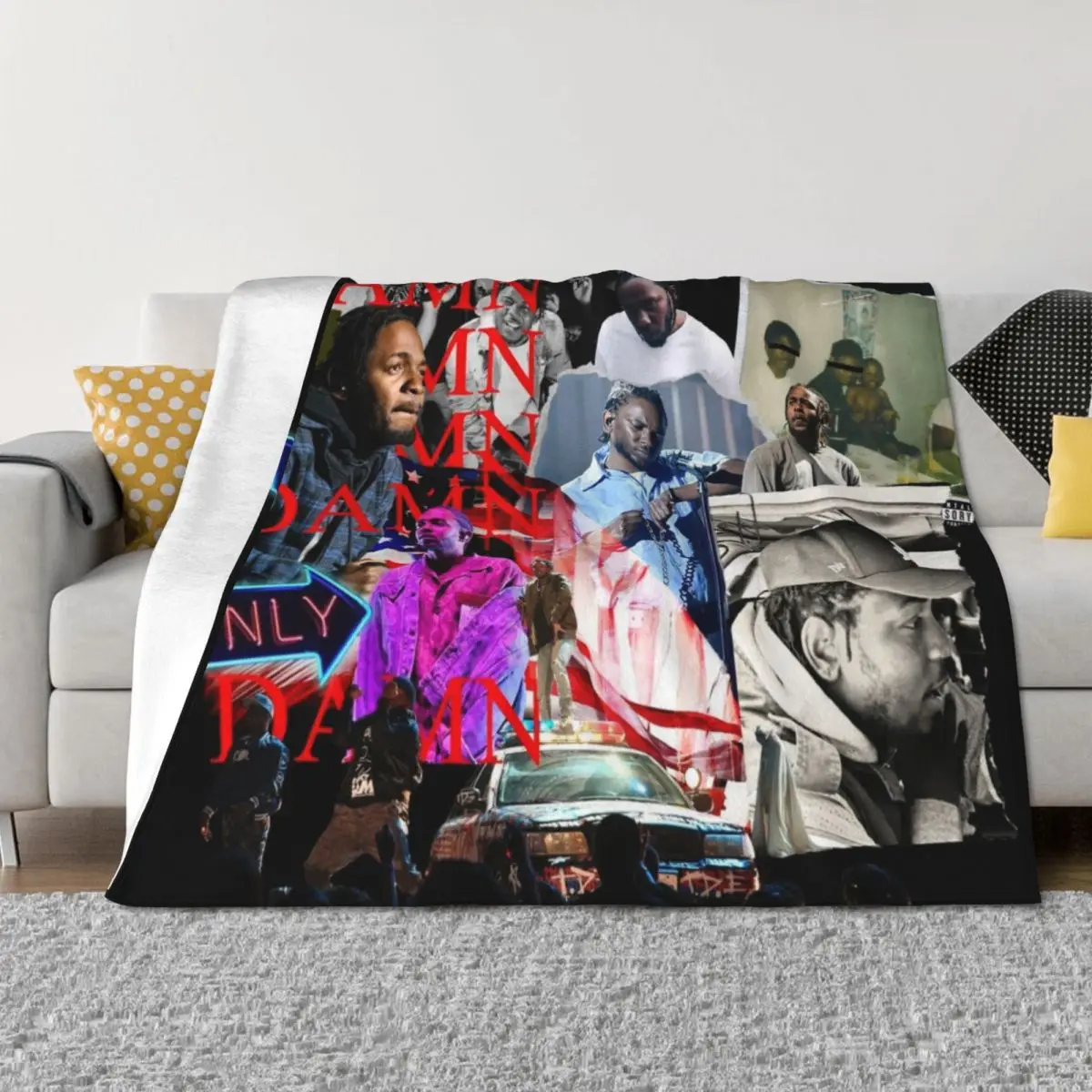 

Kendrick Lamar Collage Throw Blanket Stuffeds Camping Luxury St Blankets