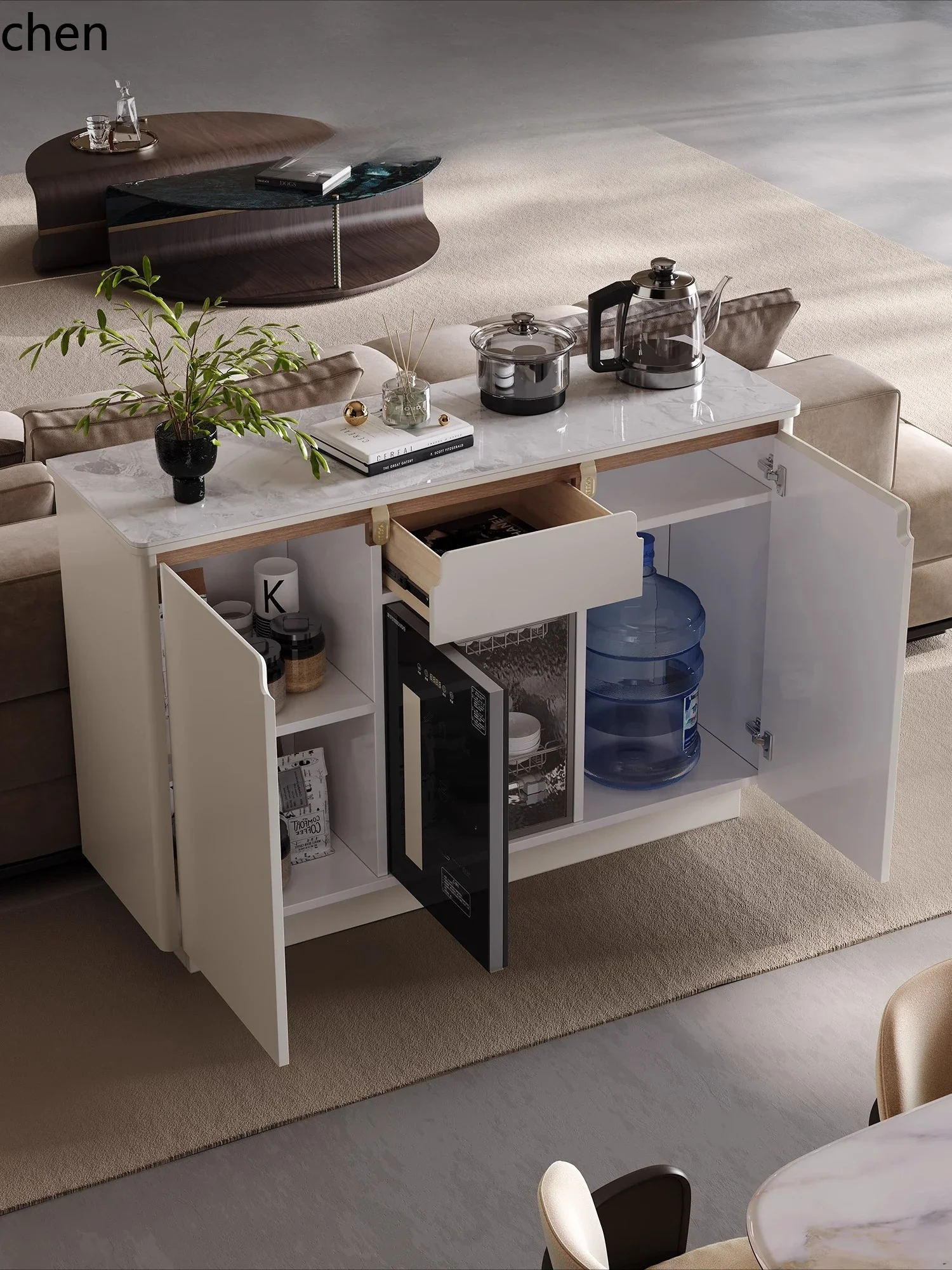 W5.19 solid wood tea bar machine household smart tea cabinet water bar side cabinet