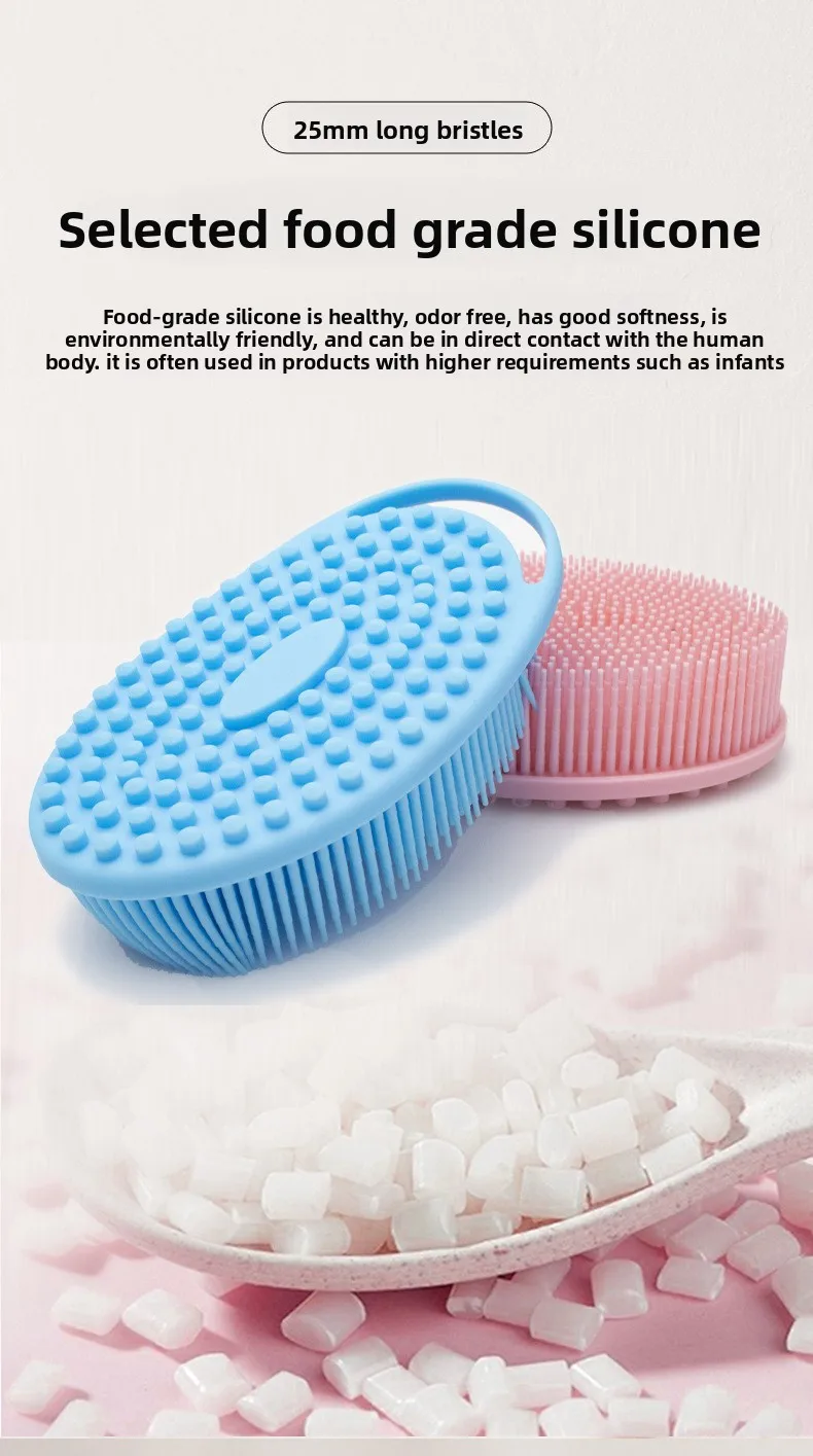 Exfoliërende Spons Body Scrubber Huid Hoofd Wasborstel Kam Siliconen Haren Badborstel Hoofdhuid Massager Bad Tool Hygiënisch