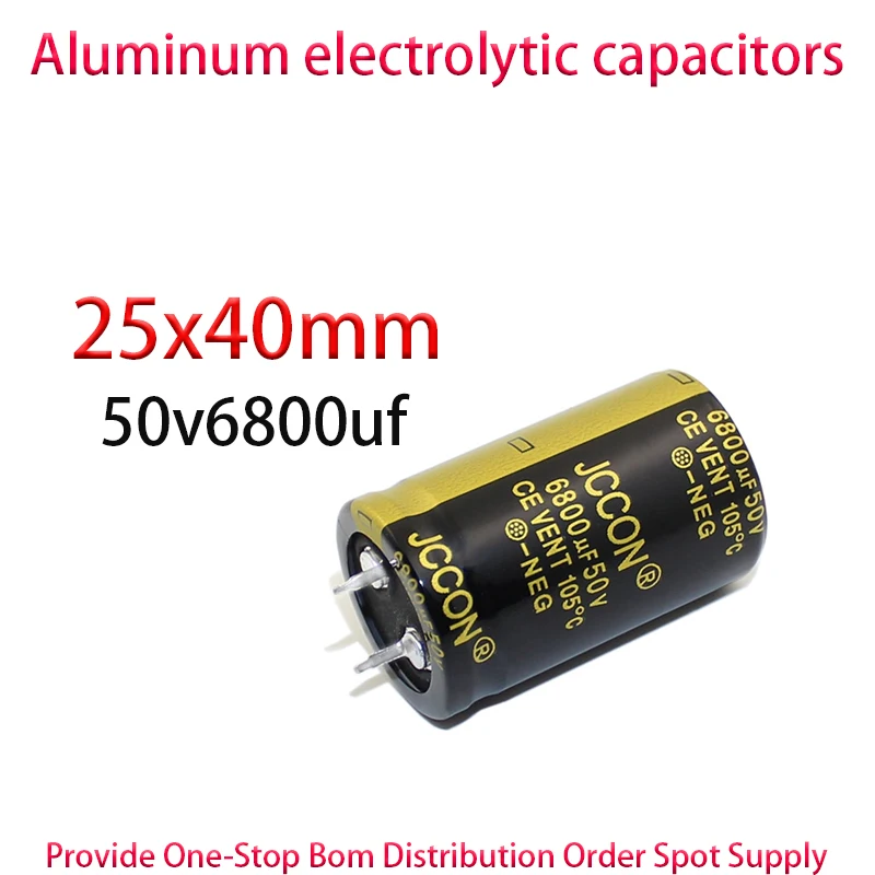 50v6800uf 50V size 25x40mm black gold audio amplifier inverter welding machine aluminum electrolytic capacitor 10PCS