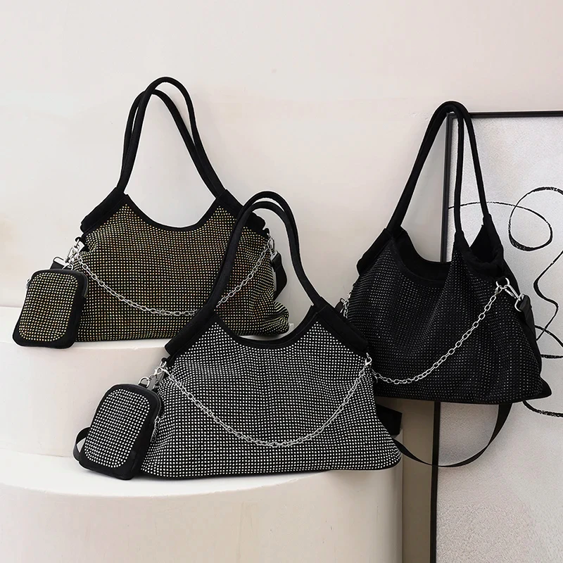 New Diamond Tote Bags for Women High Quality Large Shoulder Bag Cute Purses Crossbody Bag Designer Handbag Full Diamond Satchel