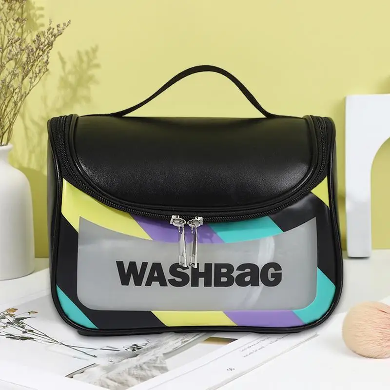 Multifunctional Cosmetic Bag Large Capacity Makeup Bag Toiletry Organizer With Two Way Zipper Makeup Storage Bags For Women