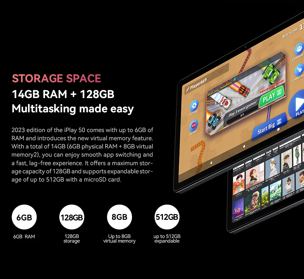 Alldocube iPlay50 2024 10.4 2000*1200 Tablet UNISOC T618 Octa Core Android 14 6GB RAM 128GB ROM Netflix L1 4G Doppia SIM Card