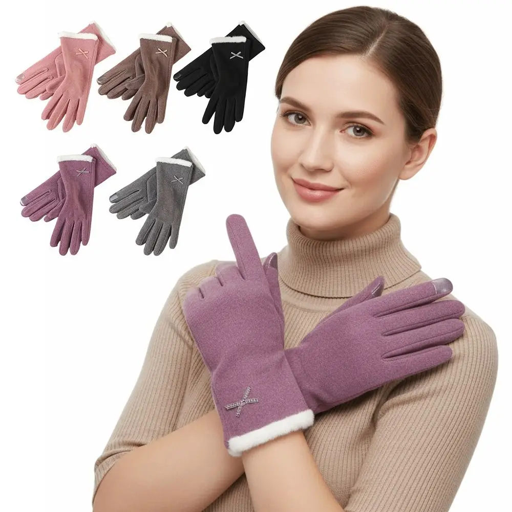 قفازات دافئة مقاومة للبرودة مع بطانة دافئة قفازات تزلج مقاومة للرياح شتاء دافئ رشاقته قفازات شاشة لمس للنساء والرجال #1