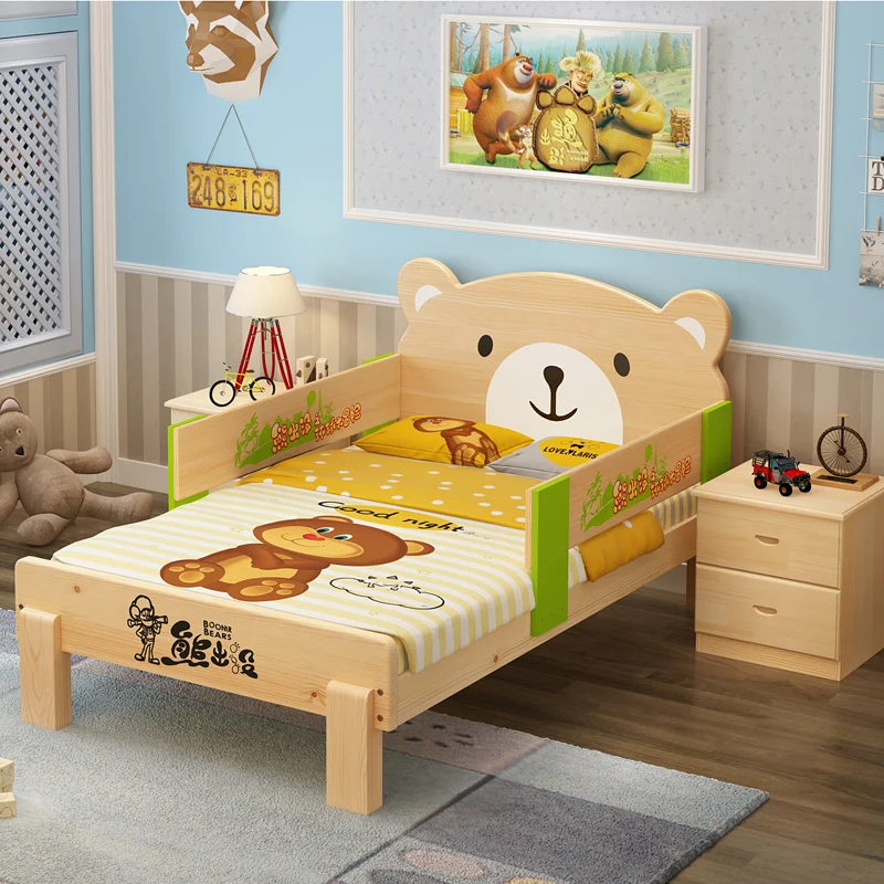 Baby Crib Mother Kids Boy Child Bed Cribs Childrens Furniture Toddler Beds Hut Children Bedroom Cama Infantil Wooden Family