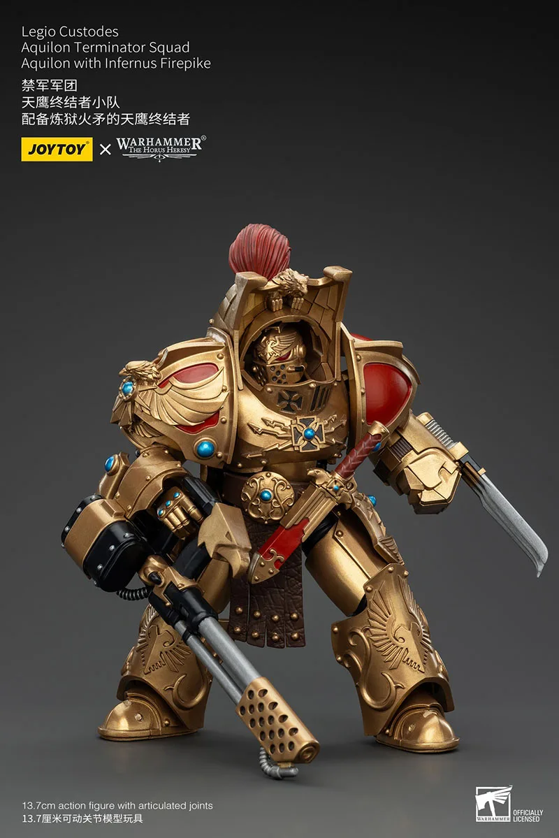 JOYTOY Warhammer 30K 1/18 Legio Custodes Aquilon 터미네이터 스쿼드 Aquilon 액션 피규어 미니 군인 입상 모델 장난감