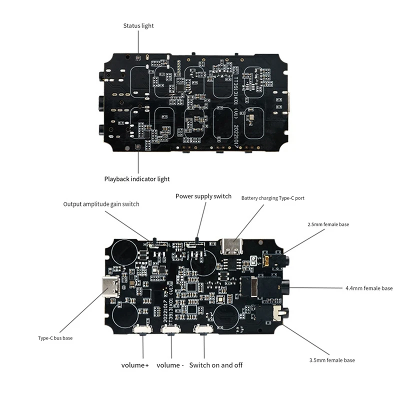 Módulo de Audio con Chip Dual CS43131, calidad de Audio Hifi, módulo de decodificación de Audio Digital 4,4 + 3,5 + 2,5, módulo de Audio Digital Usbc duradero