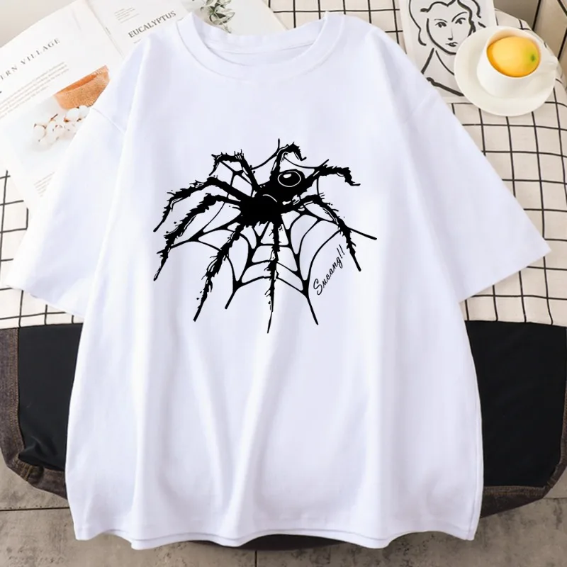 Marvel Big Black Spider-Man T-Shirt Fashion Loose Cotton T-Shirt Casual Drop Shoulder T-Shirt Happy Cool Ladies Short Sleeve Top