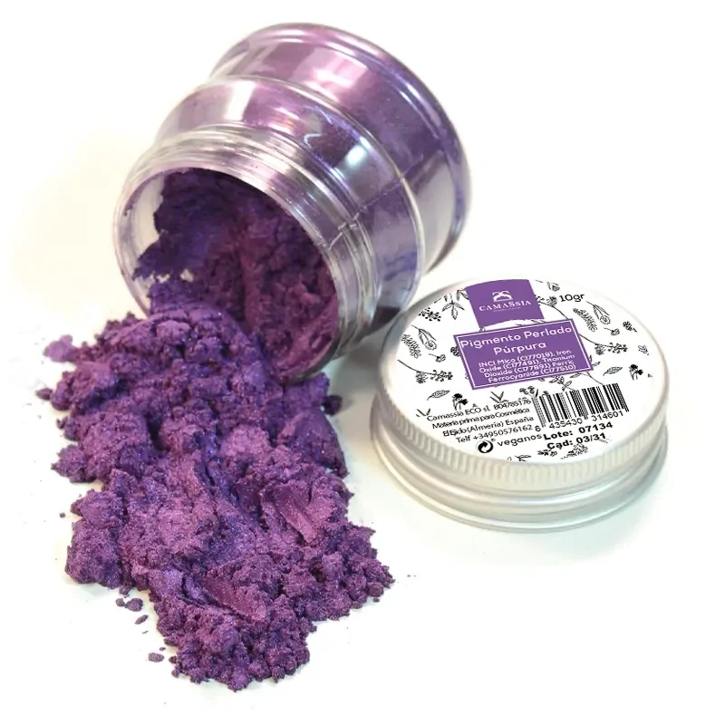 Camassia Pigmento Perlado en Polvo - Púrpura (Mica) | Pigmentos Minerales y Micas | Mica - Pigmento Cosmético Mineral de Alta Pureza