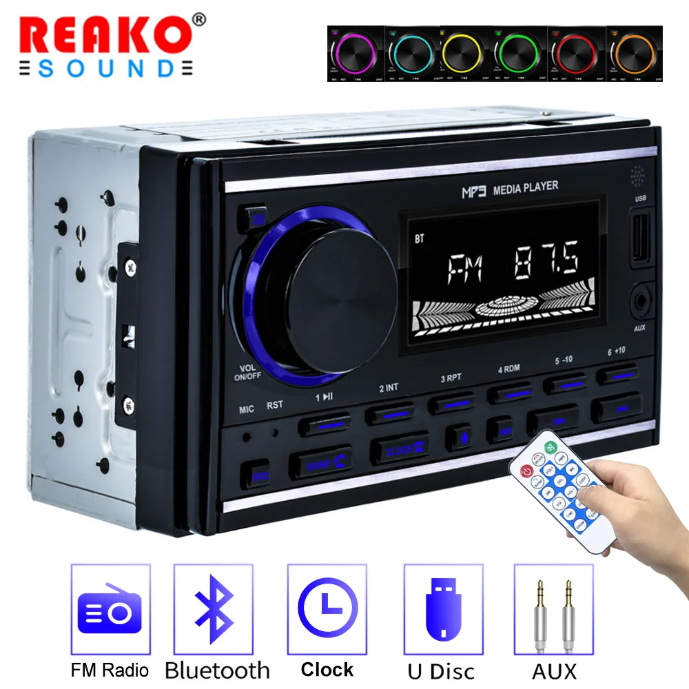

REAKOSOUND 2Din Car Radio Stereo Player Digital Bluetooth Voice MP3 Player FM Audio Stereo Music USB/SD with In Dash AUX Input