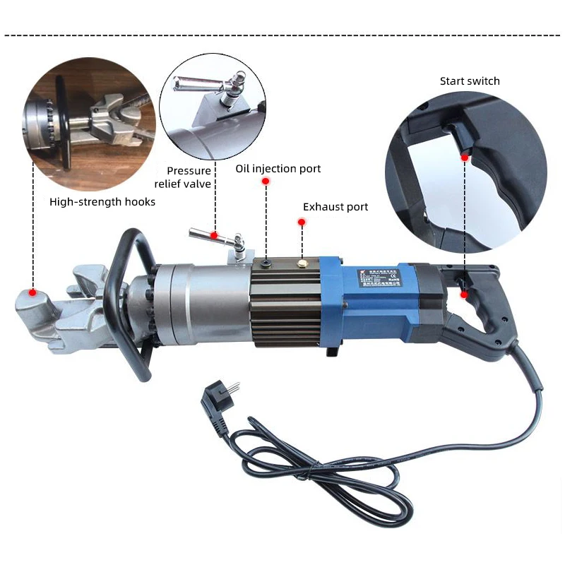 Direct Supply Aluminum Metal Motor Rebar Bender - High Portable Electric Hydraulic Automatic 0-130° Stirrup Bender New Price​