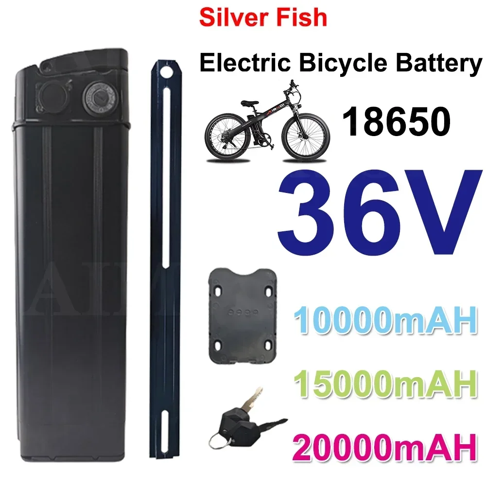 36V battery Silver Fish Style Rechargeable 10AH/15AH/20AH High quality  500-750W 18650 Lithium ion battery pack