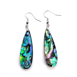 Abalone Shell Earrings For Women Natural Mother of Pearl Shell Multicolor Water Drop Dangle Hook Earring Eardrop Earbob Jewelry