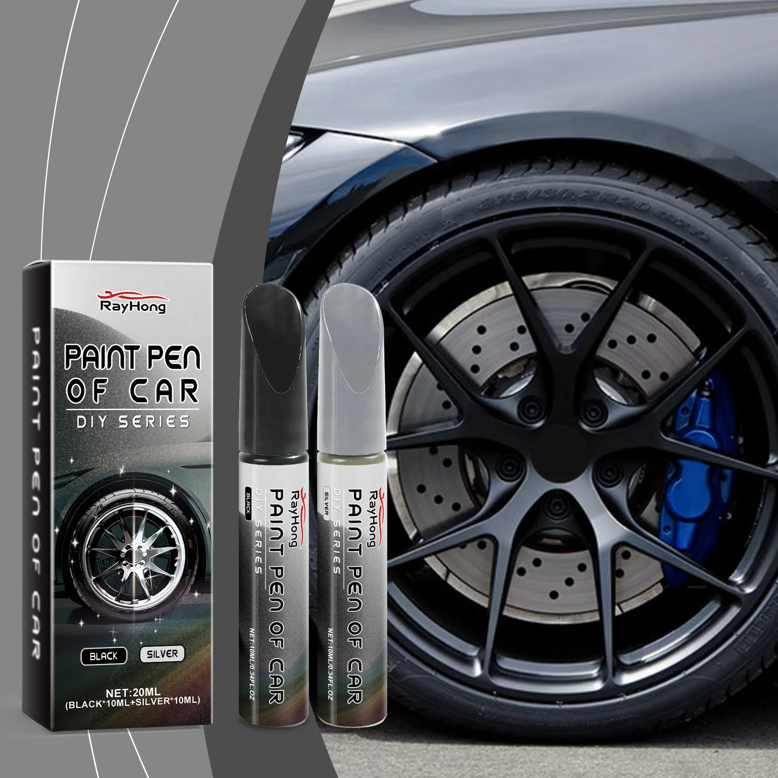 Car Wheel Hub Scratch Repair Pen, Rim Touch Up Paint, Fast Drying Scratch Filler Coating, Auto Wheel Scratch Repair Polish
