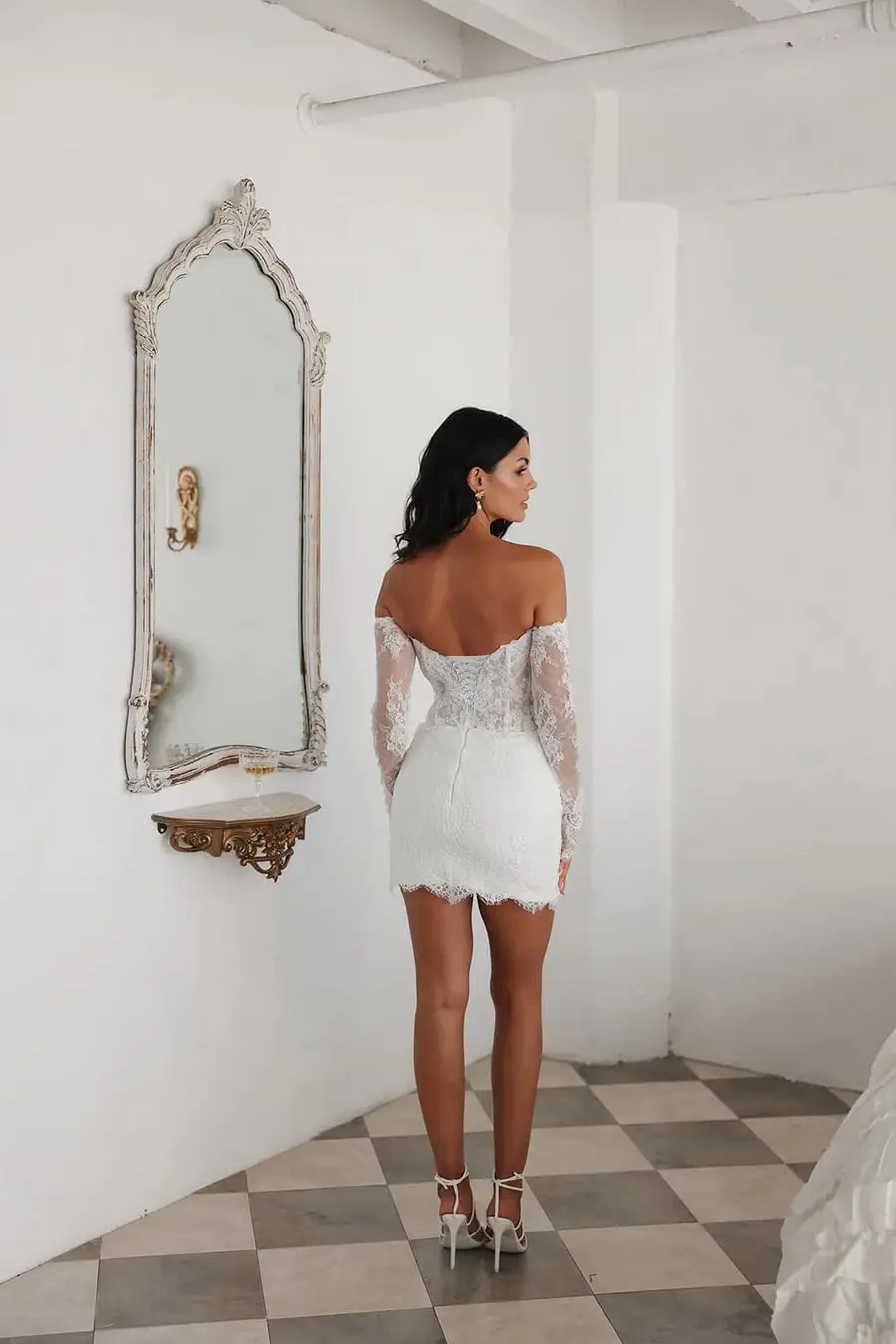 فساتين زفاف قصيرة للنساء فستان زفاف صغير للعروس مشد فساتين استقبال الزفاف 2026 ثوب مسائي فستان كوكتيل #3