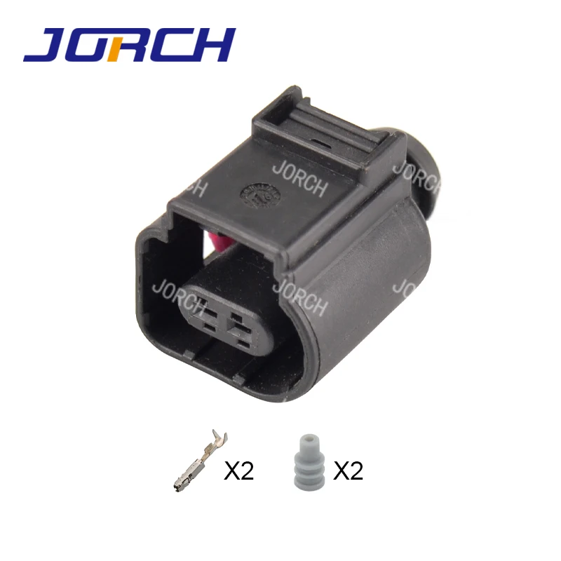 1 Set 2 Hole 8K0973702 AC Assembly Auto Headlight Plastic Housing Plug Water Temperature Sensor Electric Wire Socket