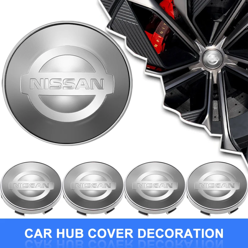 4PCS Auto Wheel Center Hub Tyre Vehicles Caps Cover Rim Sticker Badge For Nissan Qashqai X J10 Trail Tiida Juke Teana Pulsar