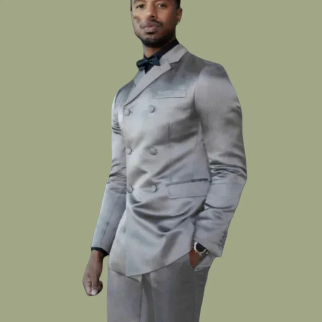 

Двубортный серый пятно Мужской костюм Блейзер с лацканами на заказ 2-х предметный приталенный пиджак Брюки Костюм Homme Верхняя одежда комплект жениха