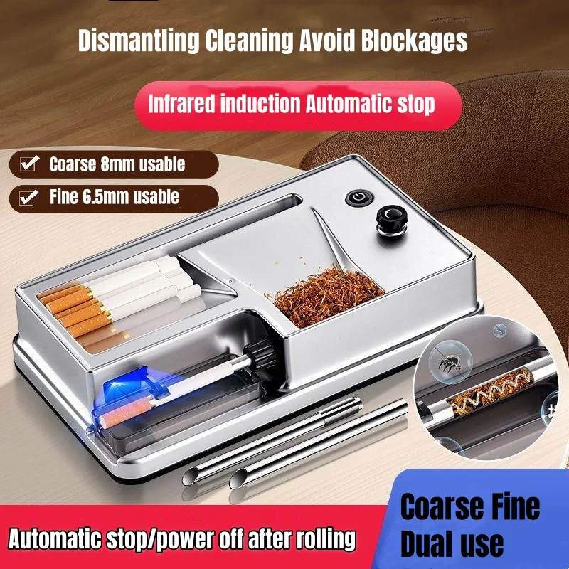 6.5/8 مللي متر عيار السجائر الكهربائية المتداول آلة الأشعة تحت الحمراء الاستشعار حاقن التبغ ملء صانع السجائر التدخين الملحقات