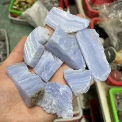 Natural Energy Gemstone Blue Lace Agate Healing Reiki Rough Stone Minera for Home Decoration