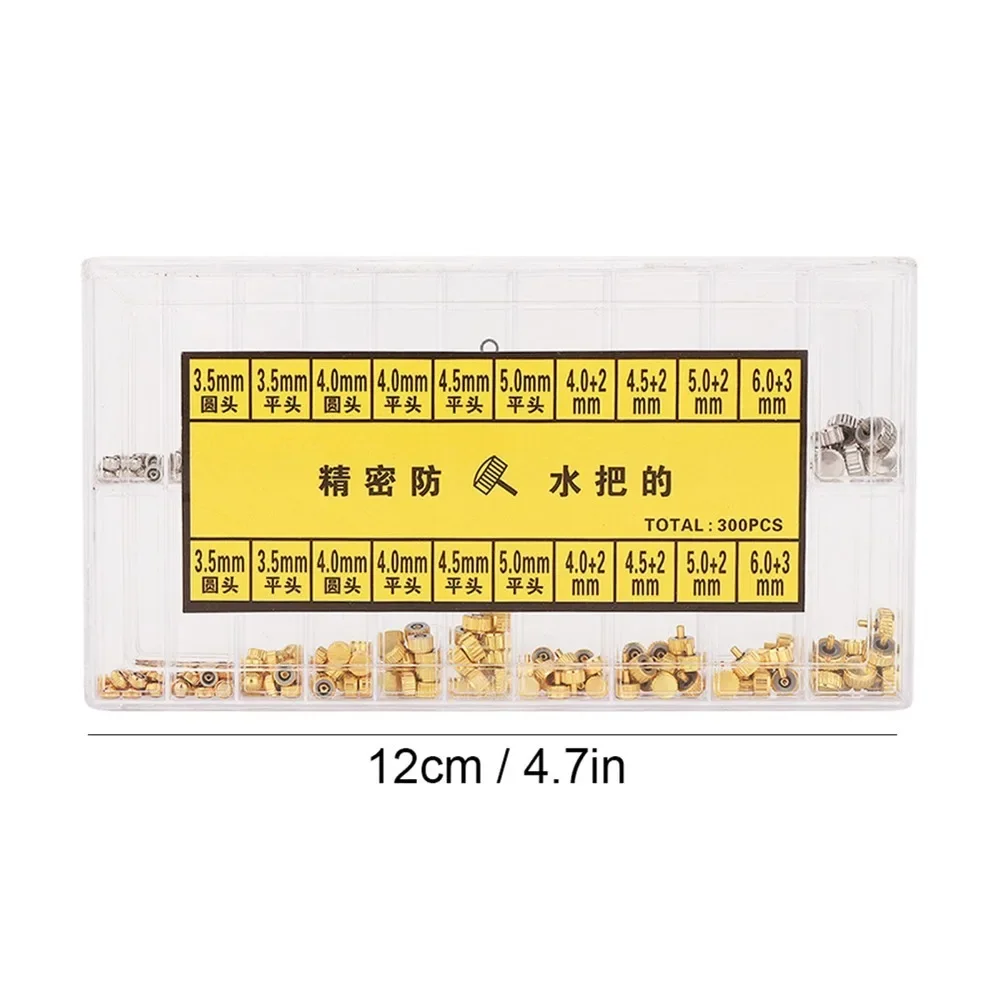 Precision Steel Watch Crown Parts Silver Gold Watch Crown Kit Watch Repairing Tool Watch Repair