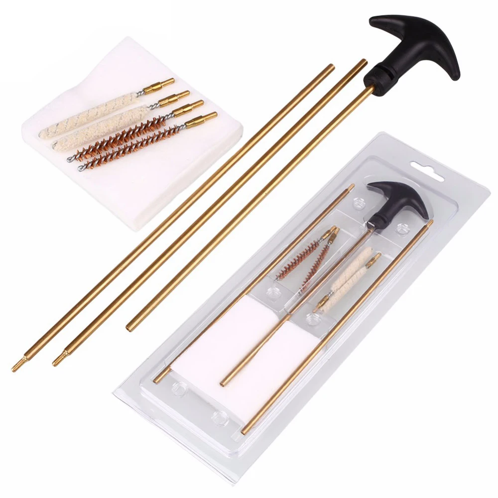 Tactical Hunting Barrel Cleaning Kit 177&.22 Rifle Pistol Airgun Brush Gun Rod Shortgun Cleaner Airsoft Wire Bristle Brushes Kit