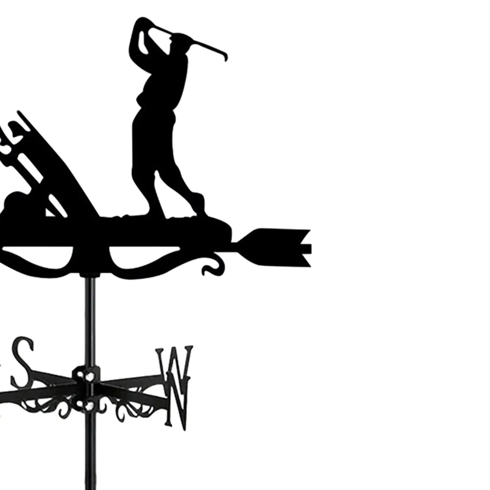 Metal Wind Vane,Golfing Garden Weathervane Wind Direction Indicator Wind
