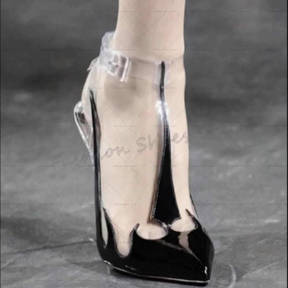 

Black Irregular Pointed Toe Buckle Strap Pumps Women Shoes Stilettos High Heels Party Banquet Dating 2025 Zapatos Para Mujere