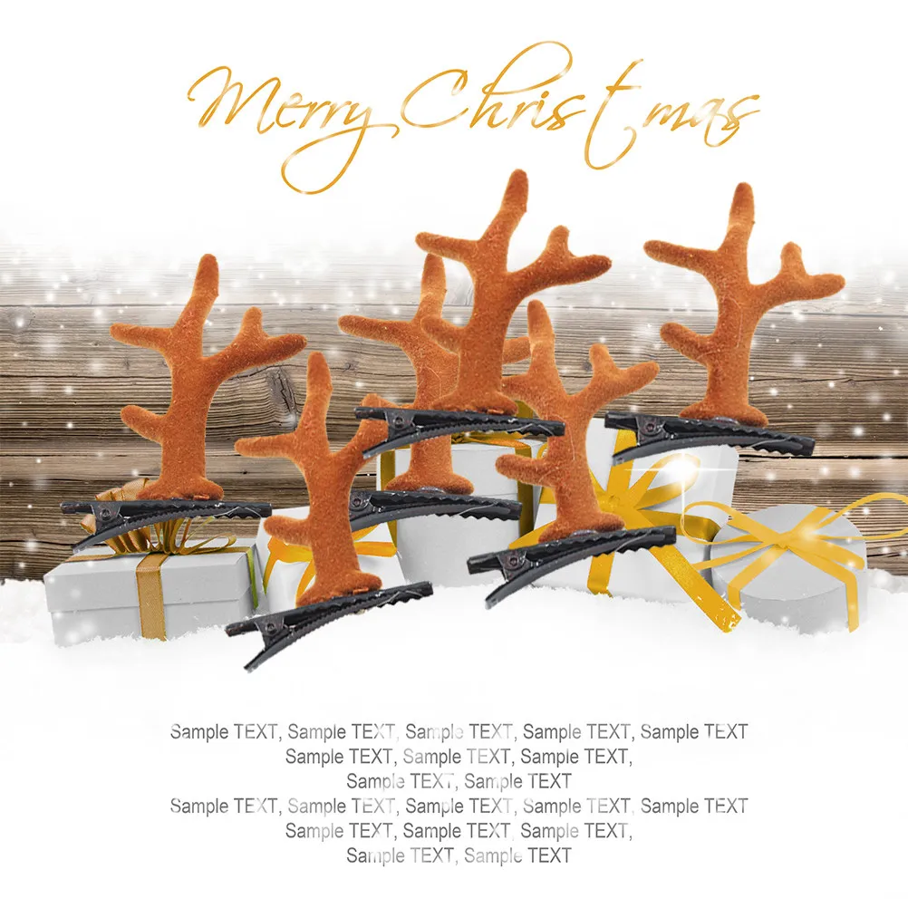 

Набор из 6 ярких заколок для волос в виде оленьих рожек, украшение для вечеринки, косплей, праздничный аксессуар, реквизит для фотосессии на день рождения