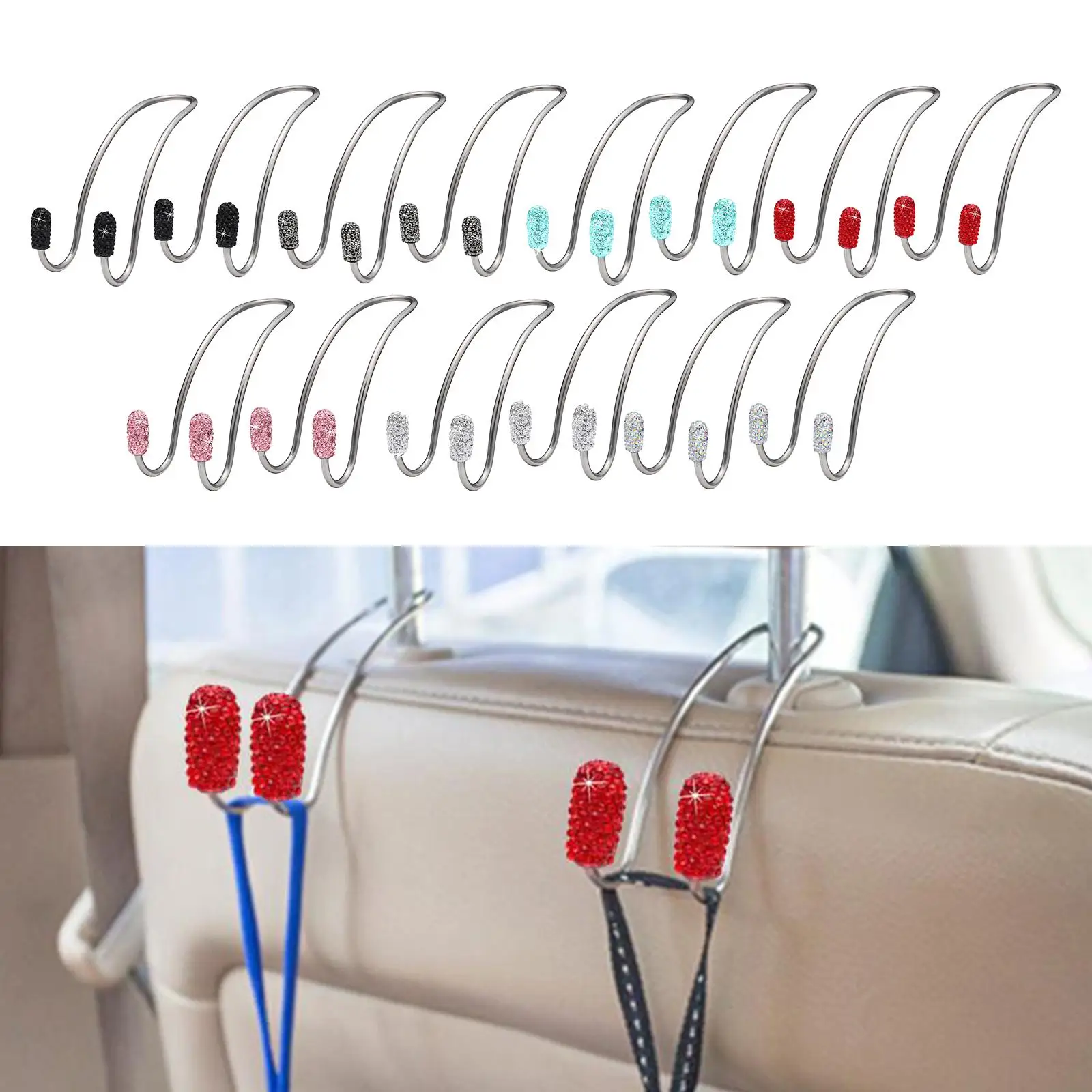 2 paquetes de ganchos para coche, organizador de personas, ganchos para reposacabezas de asiento, almacenamiento Universal para SUV, camión y vehículo