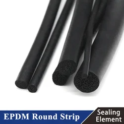 2/5M EPDM O Type Round Sealing  Strip 3/4/5/6/7/8/9/10/12/14/16/18/20mm Sound Proofing Dustproof Foamed Rubber Seal Strip