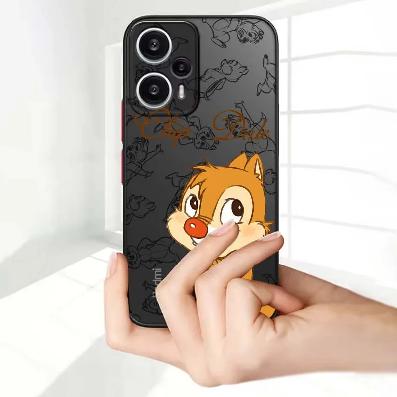 Милый чехол для телефона Chip & Dale Disney для Xiaomi Redmi Note 14 13R 13 12 12S 11 12T 11S 11T 10 Pro Plus, матовый полупрозрачный