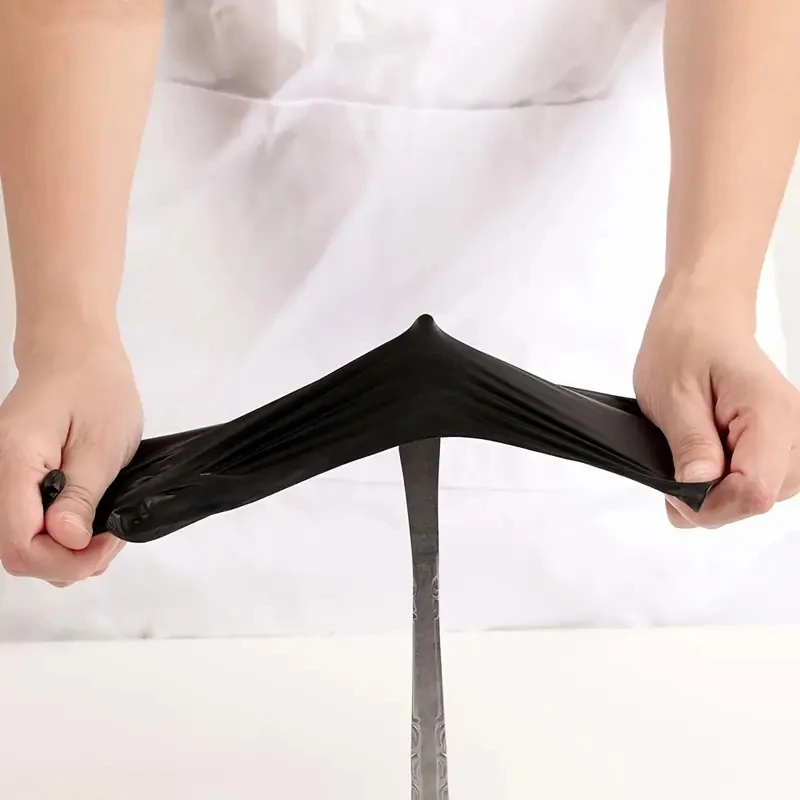 20 قطعة قفازات النتريل السوداء القابل للتصرف 4Mil اللاتكس وبودرة الحرة محكم قفازات الصناعية الصف ميكانيكي قفازات الوشم السيارات #3