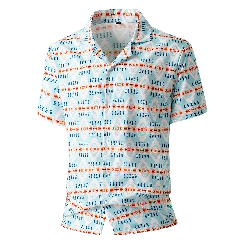 Hawaiian Beach Vacation Men's Shirt Fashion Lapel Short Sleeve Shirts Casual Loose Tops Summer Hip Hop Trend Tees Men Clothing