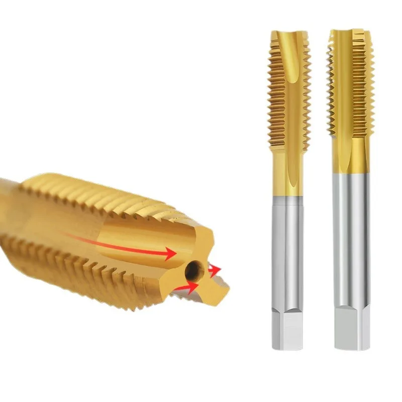 Machine Tap / Titanium Plated Tap with Straight Flutes / Spiral Tapping Tool Fine Tooth Taps M2-20 for Stainless Steel