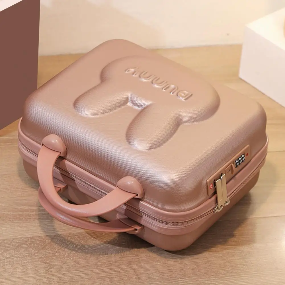 Cosmetic Suitcase Cute Bunny Pattern Portable Lock Password Mini Luggage Storage Box Multifunctional Travel Makeup Code Case