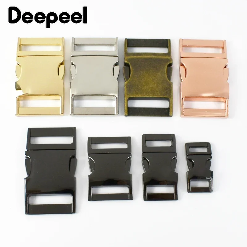 

2Pcs 10-38mm Metal Buckle Bag Strap Side Release Buckles Adjust Clip Clasp for Dog Collar Belt Hook DIY Hardware Accessories