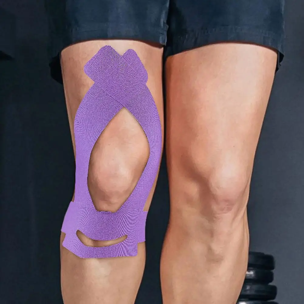 

Лента для поддержки колена, предварительно вырезанная эластичная спортивная лента для облегчения боли в колене, поддержка мышц, наколенник для мужчин, спорт, фитнес