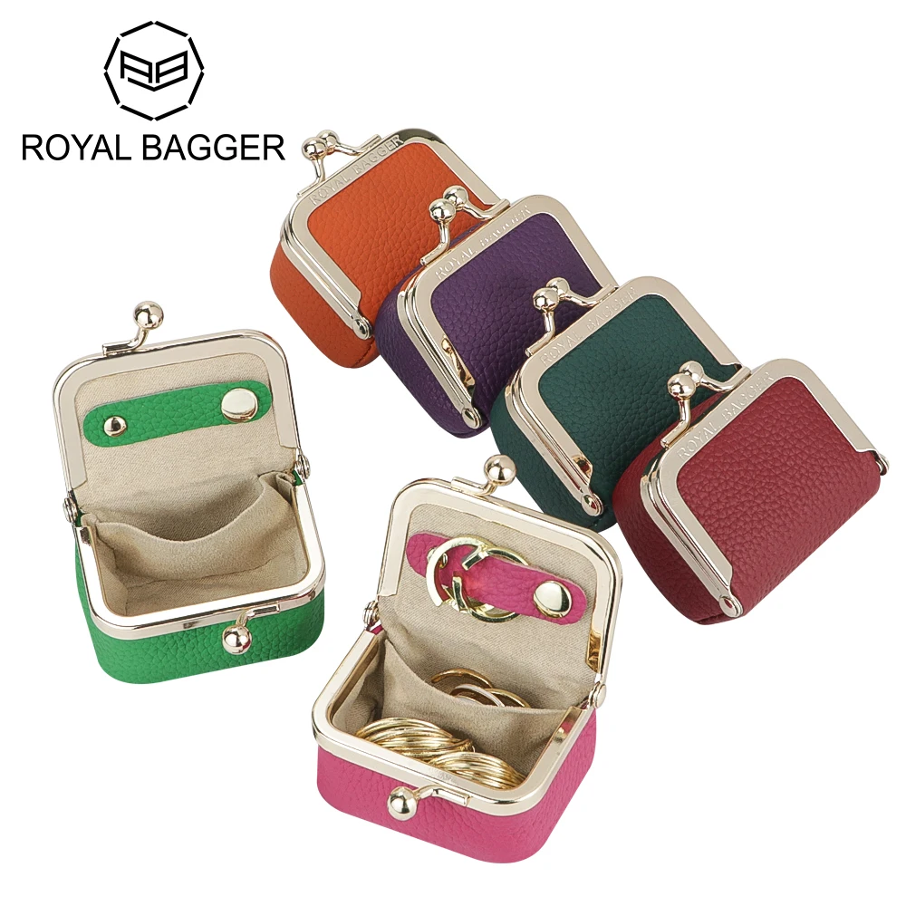 

Кошелек-монетница Royal Bagger для женщин, из натуральной кожи, мини-органайзер для украшений, колец, ожерелий, с прочной застежкой, для хранения ключей и наушников